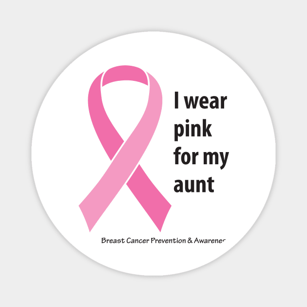 Breast cancer ribbon for aunt with black type Magnet by Just Winging It Designs